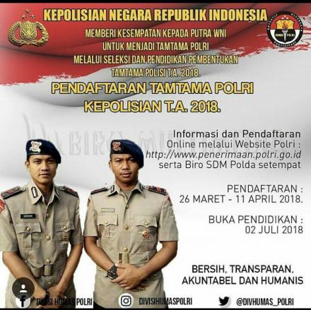 Pendaftaran Tamtama POLRI